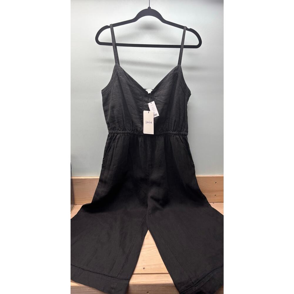 Joie Black Linen Maise Jumpsuit, Size 12